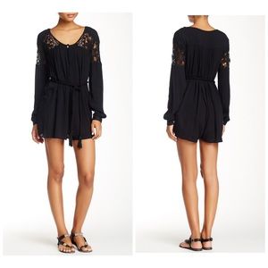 NWT BANJARA Black Crochet Lace Romper